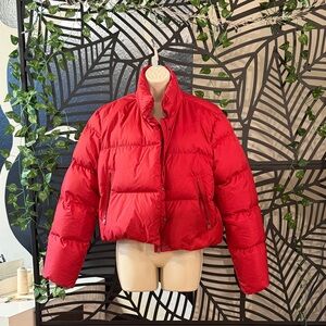 Athleta Bold Red Puffer Jacket